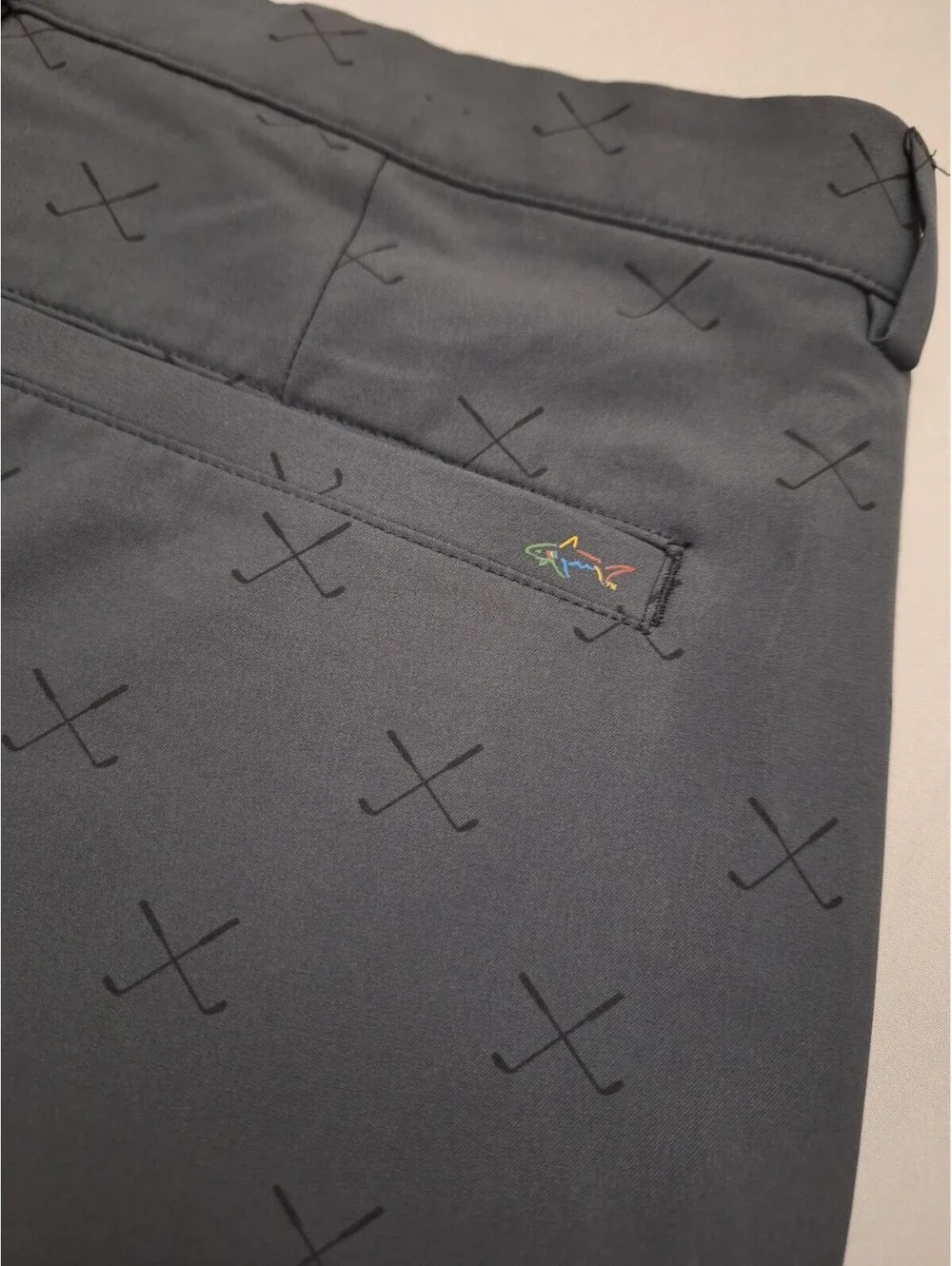 Greg Norman Novelty Golf Club Print Shorts Athleisure Outdoors Country Club 38